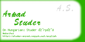 arpad studer business card